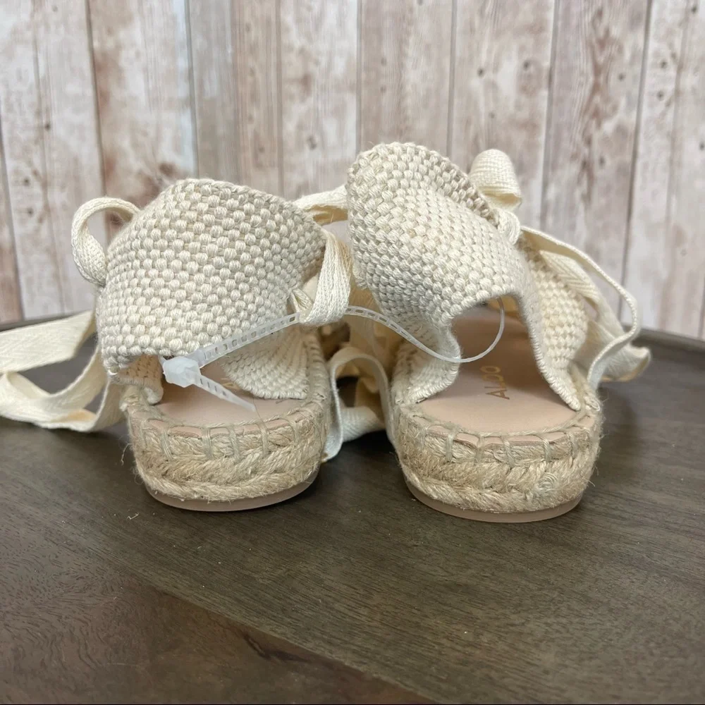 Aldo Floral Embroidered Espadrille Sandal Size 8.5 Women